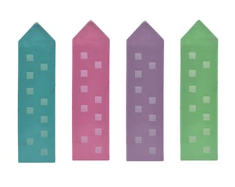 Borrachas de apagar com design de torre em cores sortidas
