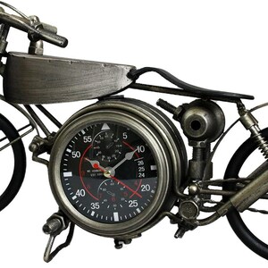 Retro Vintage Industrial Style Rustic Desk Table Clock Home Office Decor Motorbike Clock