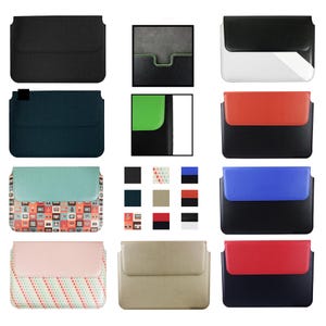 13.3 - 14.5 Inch Premium Fabric Magnetic Folio Wallet Case Cover Sleeve Compatible with Laptops Listed Below