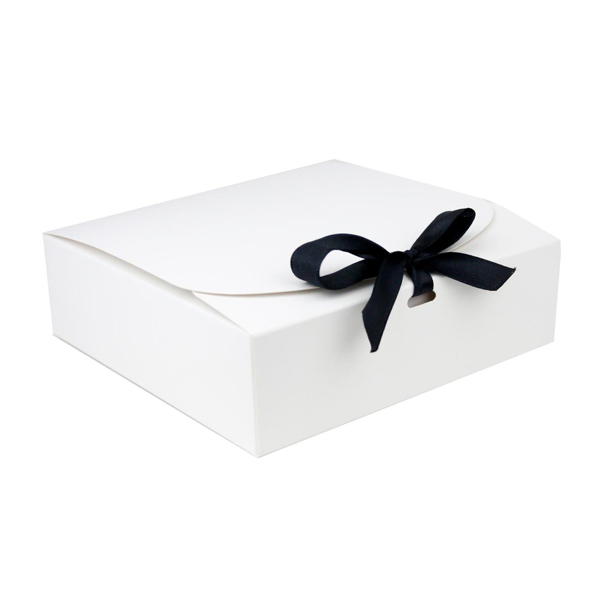 Scatoline Regalo Kraft Bianche Con Nastro Rosso - Confezione Da 50 - Foto 2