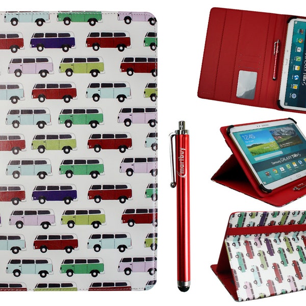 Universal Colourful Patterned Wallet Case Cover Folio Wallet fits 9-10 inch Tablet Devices