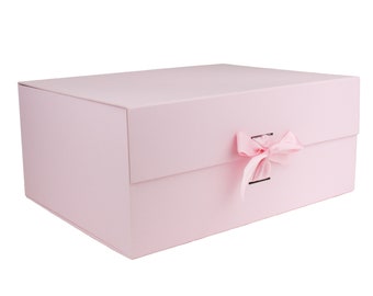 Single Box, Pack of 5 & Pack of 10 Pink Magnetic Gift Box with Ribbon