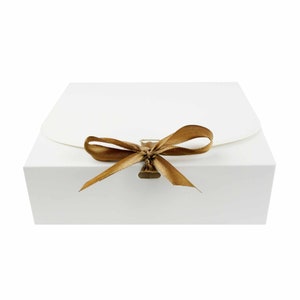 Pack of 12 Square Shaped Presentation Gift Box, Easy Assembly, Kraft Box with Bow Ribbon image 7