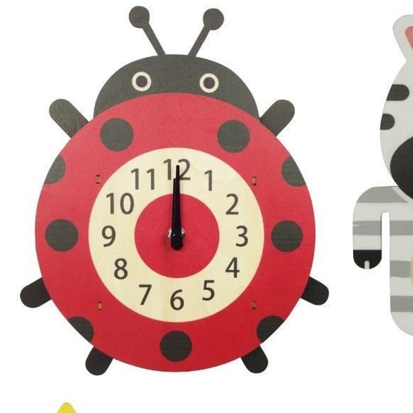 Silent Clock Novelty Pendulum Wall Clock MDF Cartoon Kid’s Bedroom Home Decor