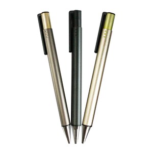 Two Tone Metallic Pack of 4 Smooth Writing Ball Point Pens Pen Metallic Finish Blue Ink