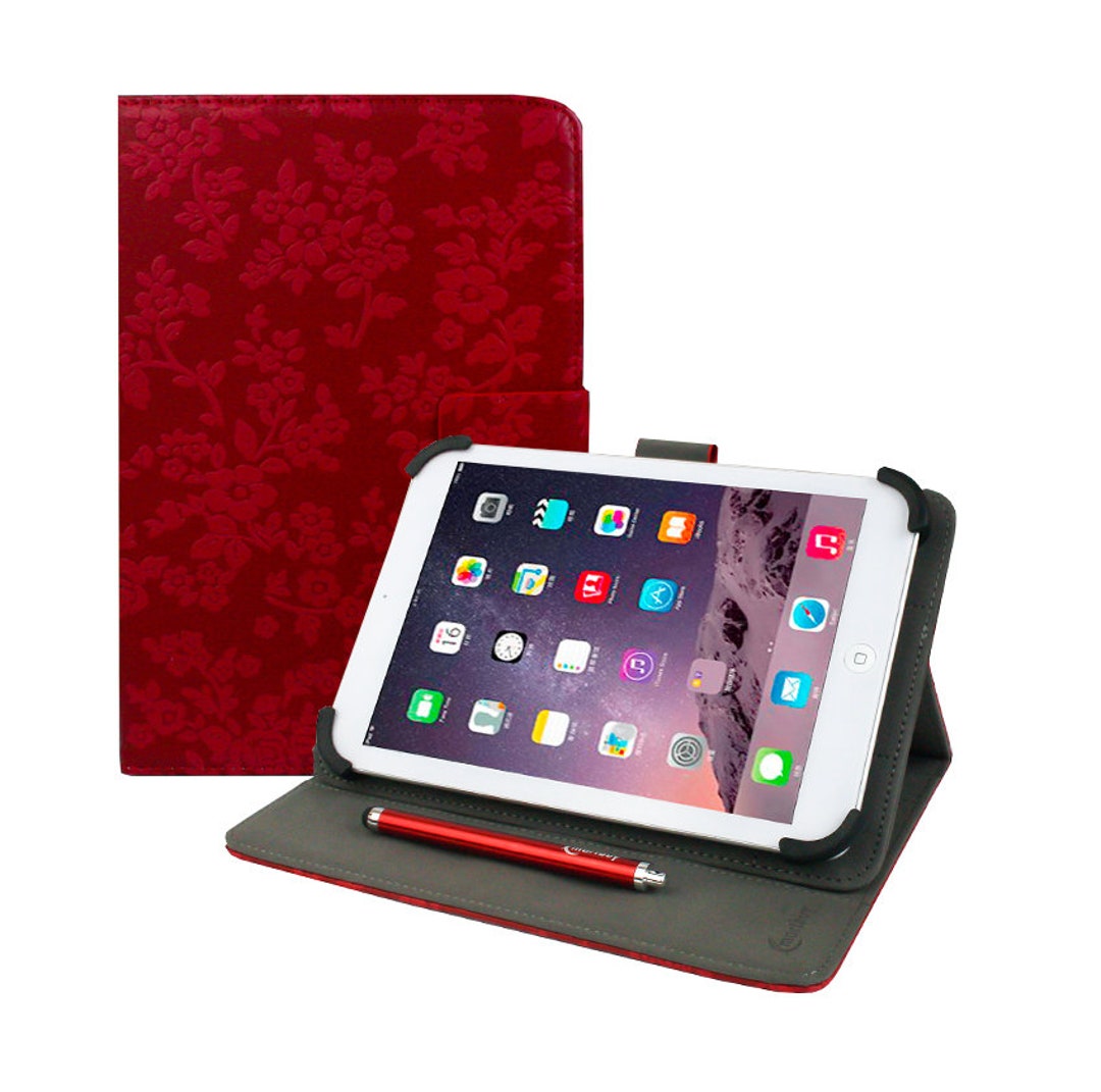 A2One Stuff 8 Inch Tablet Case Cover - Universal Leather Stand Folio Cover Magic Leather 360 Rotating Case Fits For 8.0" Inch Tablets (Red - View #9