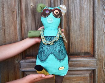 Cute creepy plush Scary large doll Weird stuffed toy