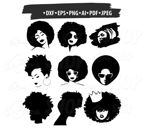 Download Afro Woman Svg Afro Woman Cut Files Afro Woman Clipart Etsy PSD Mockup Templates
