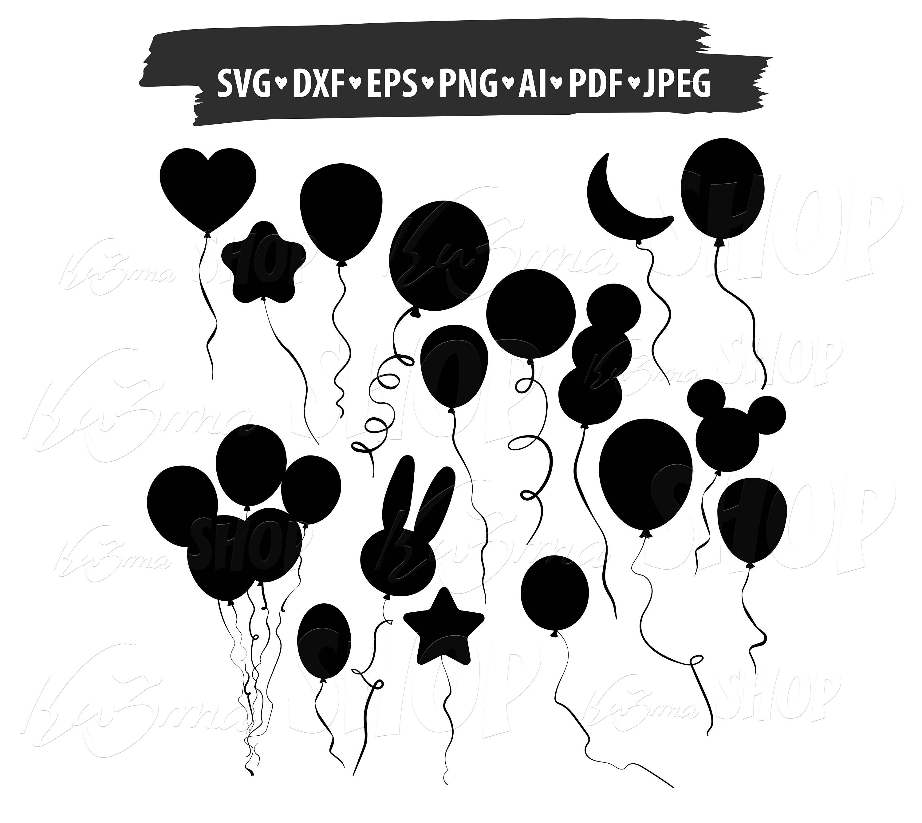 Shape Balloon Shape Balloon Silhouette digital clipart files Etsy