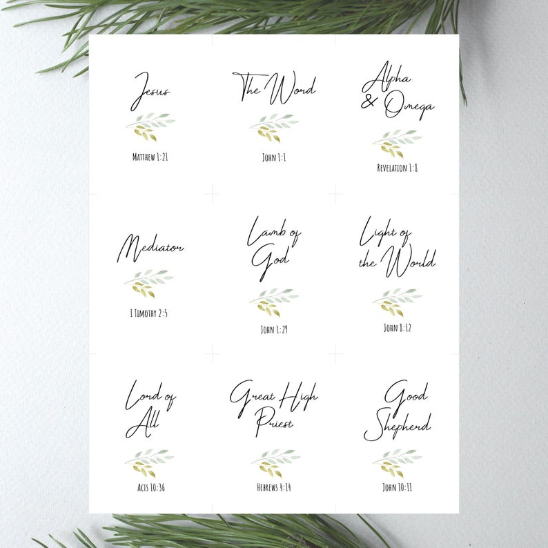 Names of Jesus, 25 Printable Advent Cards, Christmas Activities
