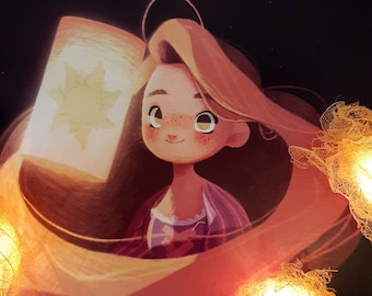 Print Fanart Princess Magic Rapunzel Light Lanterns Flynn Tower Enredados Pascal Maximus Mother Gothel Sing Long hair Milvilla Children