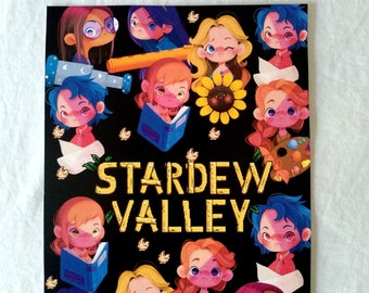 Print Decoration A5 stardew valley videogame farm single pack abigail haley emily penny leah maru character  Pelican Town Concernedape Relax