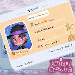 ANIMAL CROSSING COMMISSIE paspoort gepersonaliseerd Animal Crossing nieuwe Horizons fanart pass animal crossing paspoort commissie milvilla
