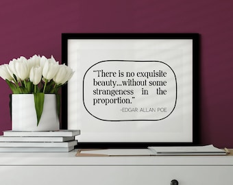 Printable Wall Art | Exquisite Beauty | Edgar Allan Poe Quote | Digital Download