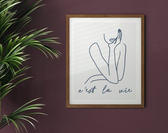 Minimalist Printable Wall Art | C'est La Vie | Digital Download
