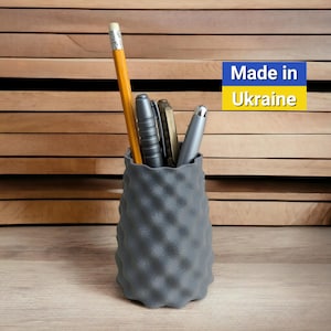 Modern Pen Holder | Textured Desk Organizer | Pencil Pot