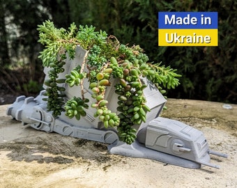 Fallen Robot Succulent Planter | Sci-Fi Themed Cactus Pot