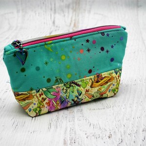 Reusable Snack Bag; Two Tone Disney Themed Vinyl; Fairy Fabric; Zipper Closure; All Purpose Bag