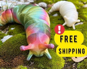3D Printed Articulated Friendly Slug Fidget Toy FREE SHIPPING