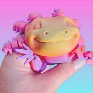 Axolotl Articulated 3D Printed Toy | cute axolotl | articulated axolotl | Mat Mire Axolotl