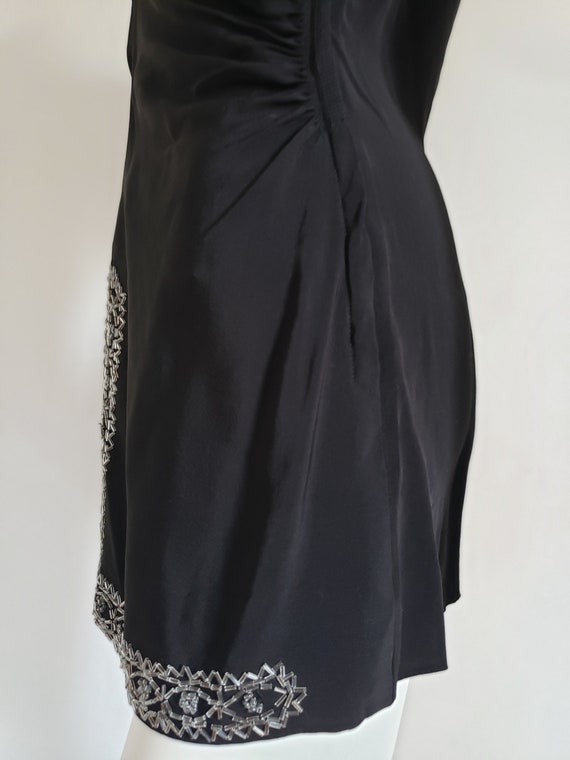 Elegant 1940s 40s matte black cold rayon short sl… - image 6