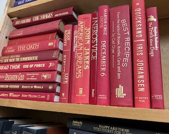 Lote de 10 libros modernos de tapa dura ROJOS. ENVÍO GRATIS. Como nuevos. Decoración de bodas.