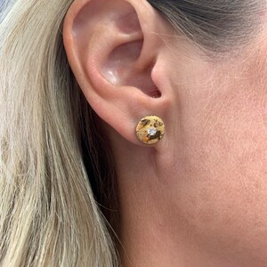 Black porcelain earrings with titan, gold plated Klimt 1 zdjęcie 5