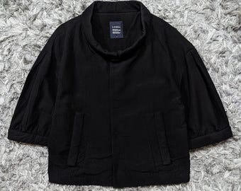 Kort geplooid Limi Feu-jack, avant-garde designerjas (maat S)