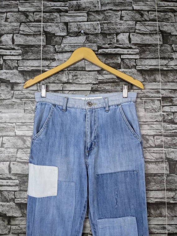 Vintage Ozoc Jeans New York Men's 5 Pocket Patchwork Denim Jeans Size 34x33