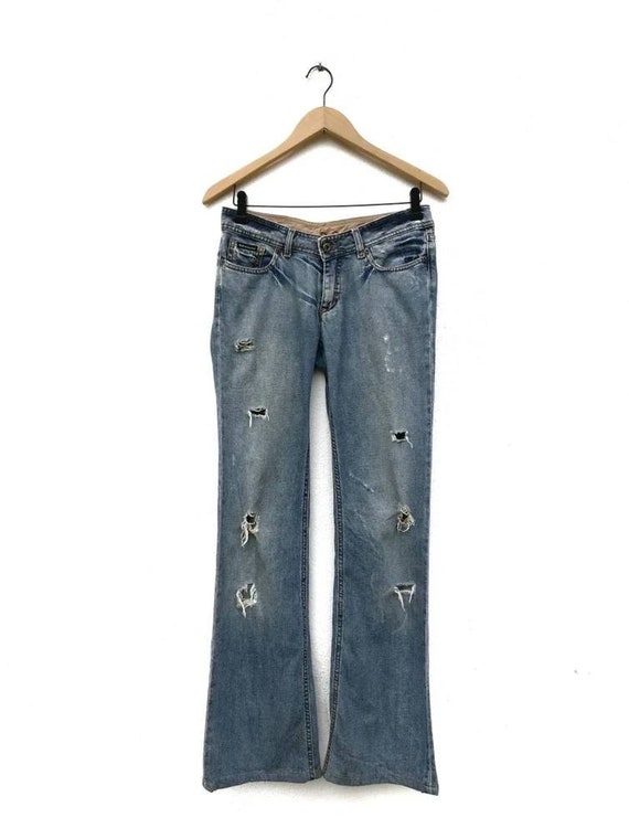 Vintage Dolce \u0026 Gabbana Distressed Femme Denim Flare Jeans | Etsy