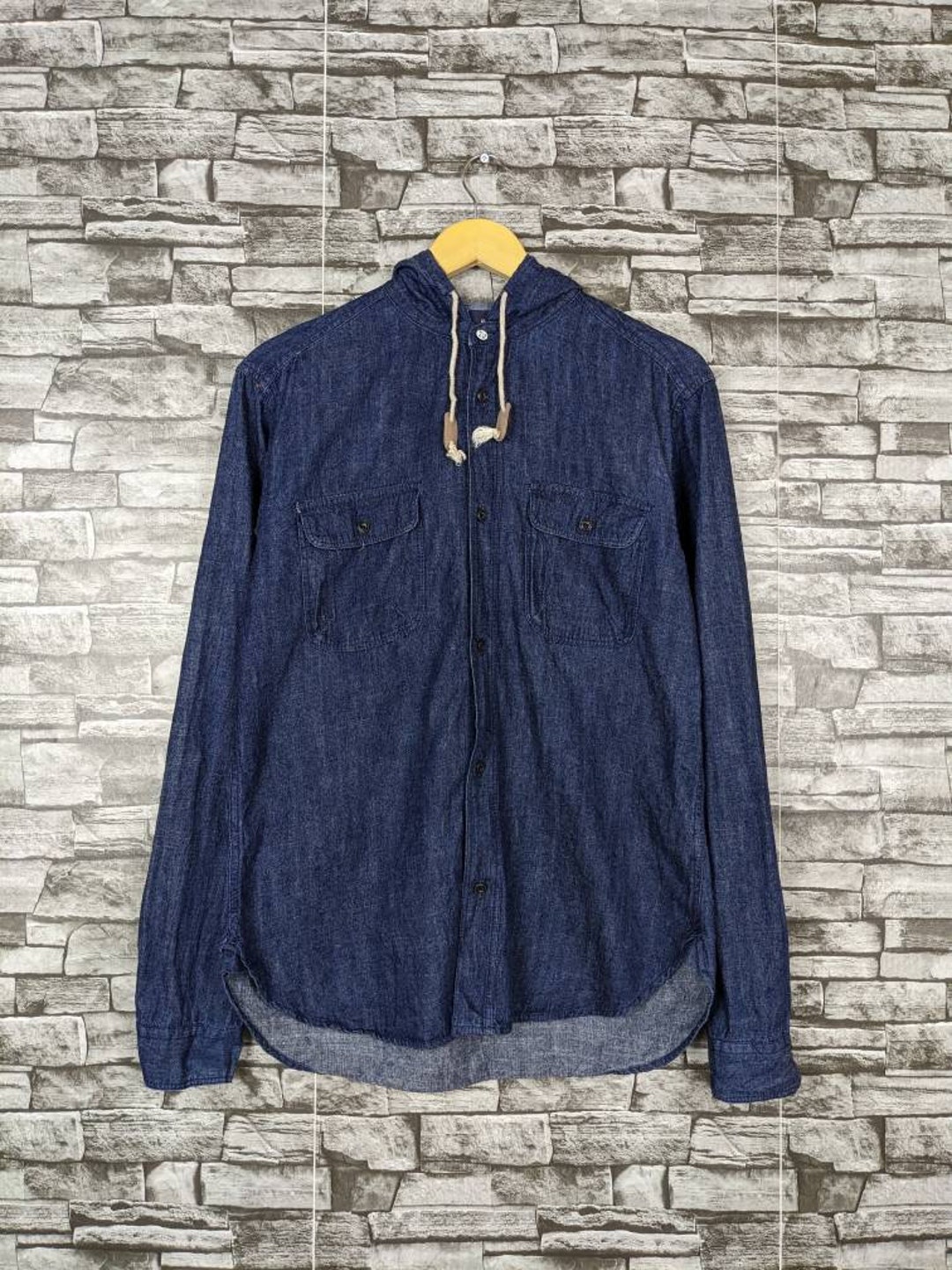 Vintage 90s Global Work Shirt Jacket Button up Denim Light - Etsy