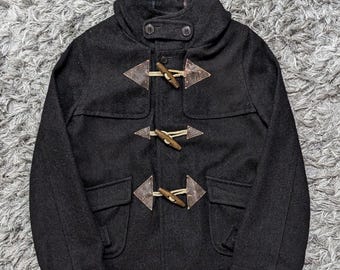 Vintage Ne-net Issey Miyake Duffle Coat, Dark Grey Wool, 90s Archive