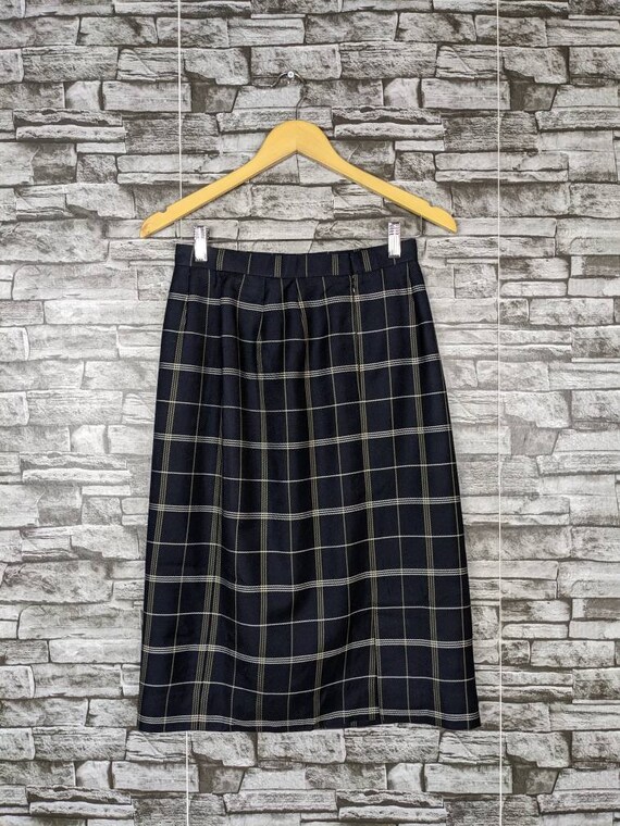 Vintage 90s Burberrys Midi Skirt Formal School Gi… - image 4