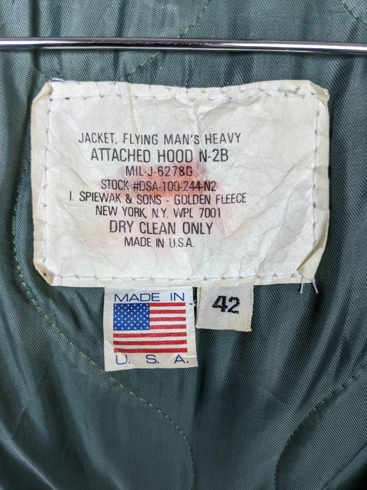 Vintage 90s I. Spiewak & Sons Flight Jacket Heavy Bombers Fur - Etsy