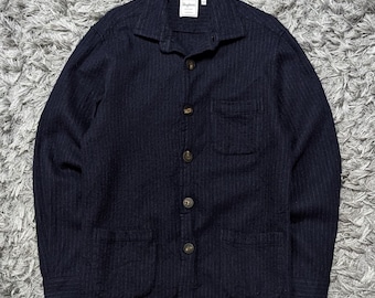 Vintage Schnaydermans Overshirt Jacket, Navy Flannel Worker Style (S)