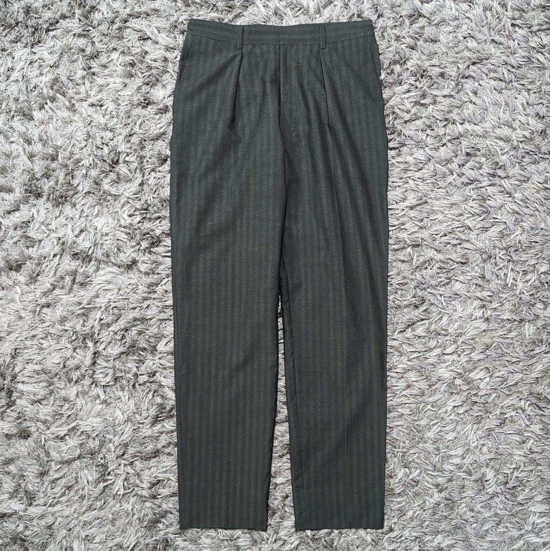 Vintage Katharine Hamnett London Pinstripe Pants, Charcoal Grey
