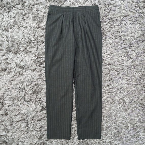 Vintage Katharine Hamnett London Pinstripe Pants, Charcoal Grey