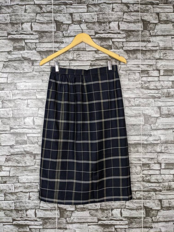 Vintage 90s Burberrys Midi Skirt Formal School Gi… - image 1