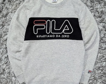 Vintage 90s Fila Sweatshirt, Classic Logo Jumper, Size M