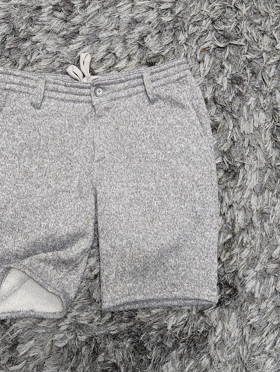 Vintage Karl Kani King of Blavk Sherpa Fur Lined Sweat Shorts, Y2K Heather Grey Fleece Hip Hop Bottoms Japan Size S US 30 View 3