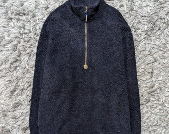 Chaqueta polar Pendleton vintage de los 90, azul marino, talla M