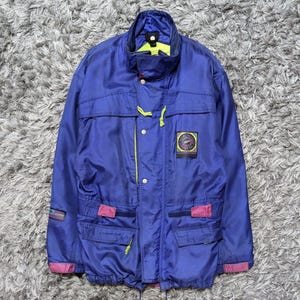 Vintage 90s Honda Motorsport Jacket, Blue & Purple Windbreaker (Size XL)
