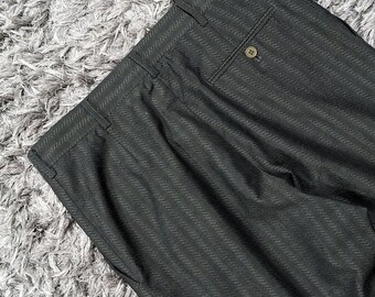 Vintage Katharine Hamnett London Pinstripe Pants, Charcoal Grey