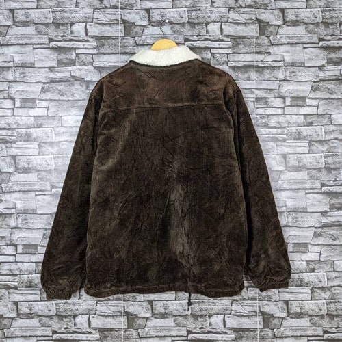 Vintage 90s Beams Plus Corduroy Old School Jacket Winter Coat Brown Color shops Large Size