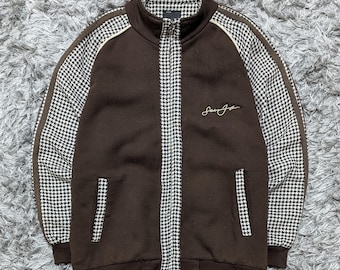 Vintage Sean John Houndstooth Jacket, Brown Retro Street Style, XXL