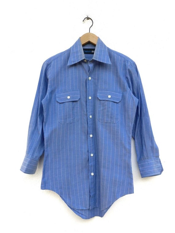 Vintage Captain88 Japan gestreepte knopen ups Kleding Jongenskleding Tops & T-shirts Overhemden en buttondowns 