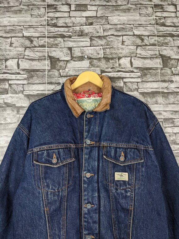 Salopette Jeans Vintage CHEVIGNON Style Charpentier - Taille 42 (M Femme), Bleu, Années 80 - Occasion Très Bon état