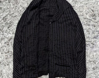 S/S 2006 Yohji Yamamoto Drop Shoulder Pleated Jacket Coat