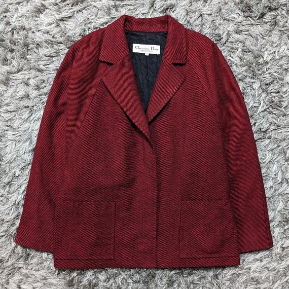 Buy Vintage Christian Dior Pret-a-porter Wide Jacket Red Color 