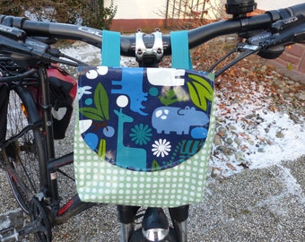 Lenkertäschen aus Wachstuch, Fahrradtasche, Fahrradkorb